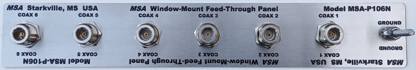 MSA-P106N Window Mount Feed Through Panel, with six N-Type Connectors