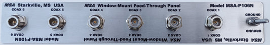 MSA-P106N Window Mount Feed Through Panel, with six N-Type Connectors