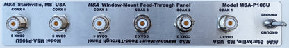 MSA-P106U Window Mount Feed Through Panel, with six SO-239 Connectors