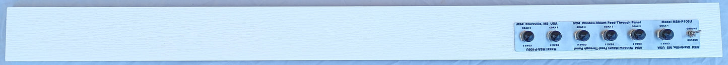 MSA-P106U Window Mount Feed Through Panel, with six SO-239 Connectors