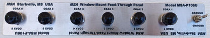 MSA-P106U Window Mount Feed Through Panel, with six SO-239 Connectors